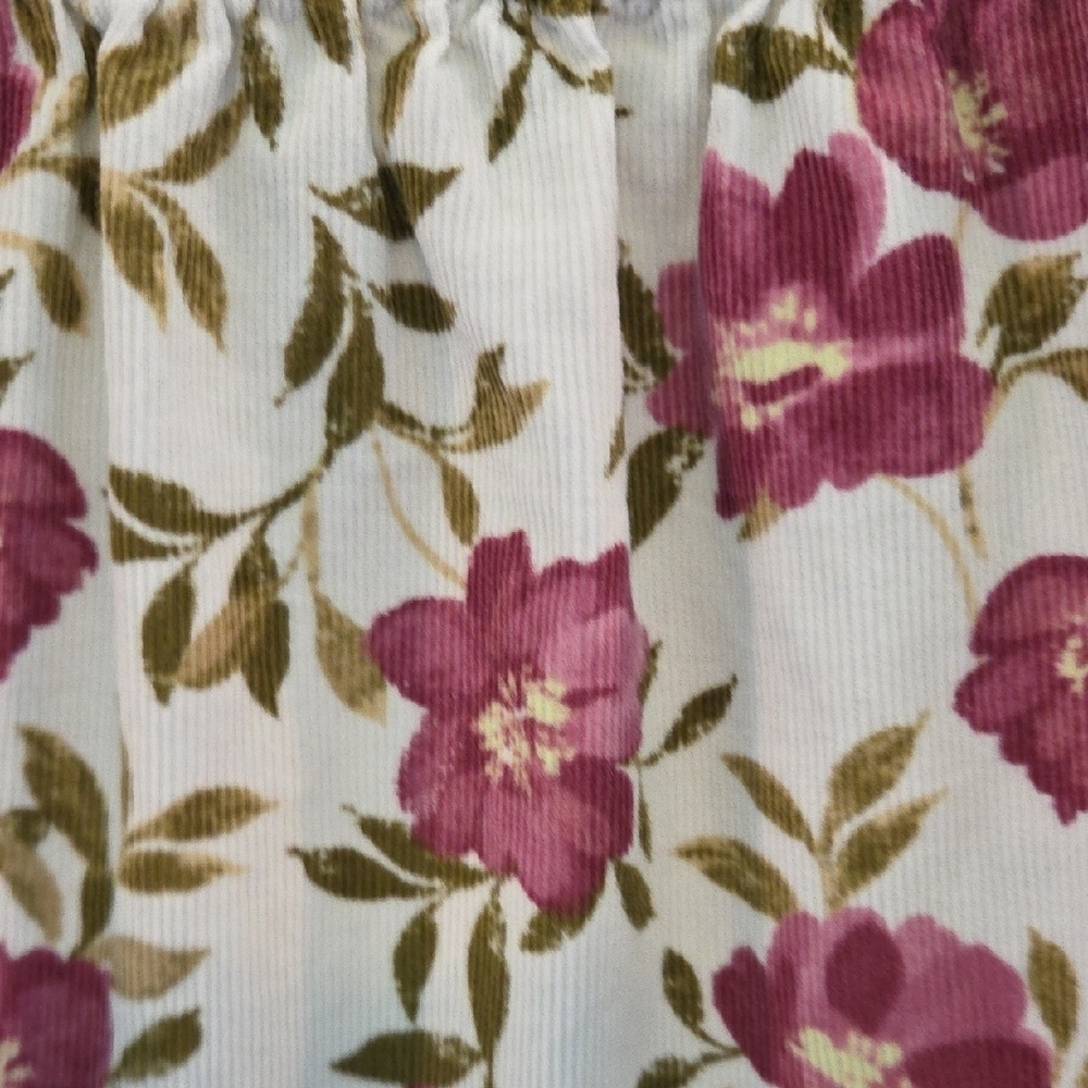 Sonoma Cropped Top 3/4 Sleeves Cream and Pink Corduroy Size Petite XS - Picture 7 of 10